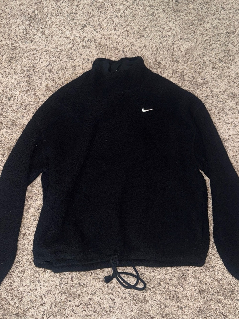 Nike Set Black Sherpa Pullover with Swoosh and Pants